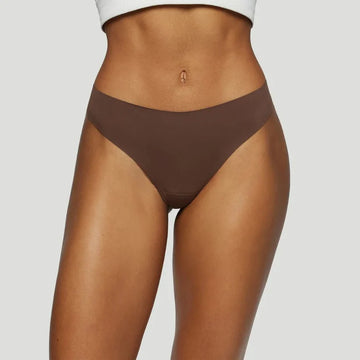 Brown mid-rise thongs (Pack of 3)