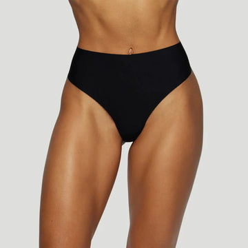 Black high-waisted thongs (Pack of 3)