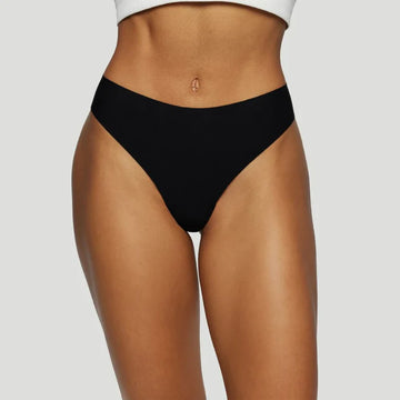 Black mid-rise thongs (Pack of 3)